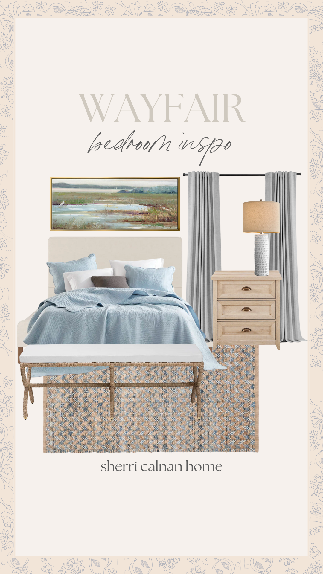 wayfair coastal bedroom inspo