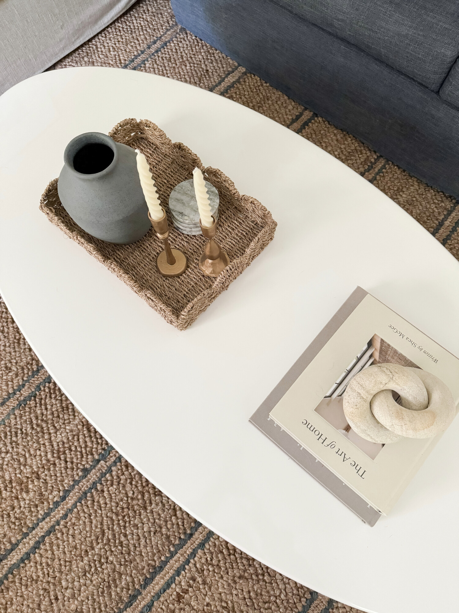 modern coastal coffee table styling
