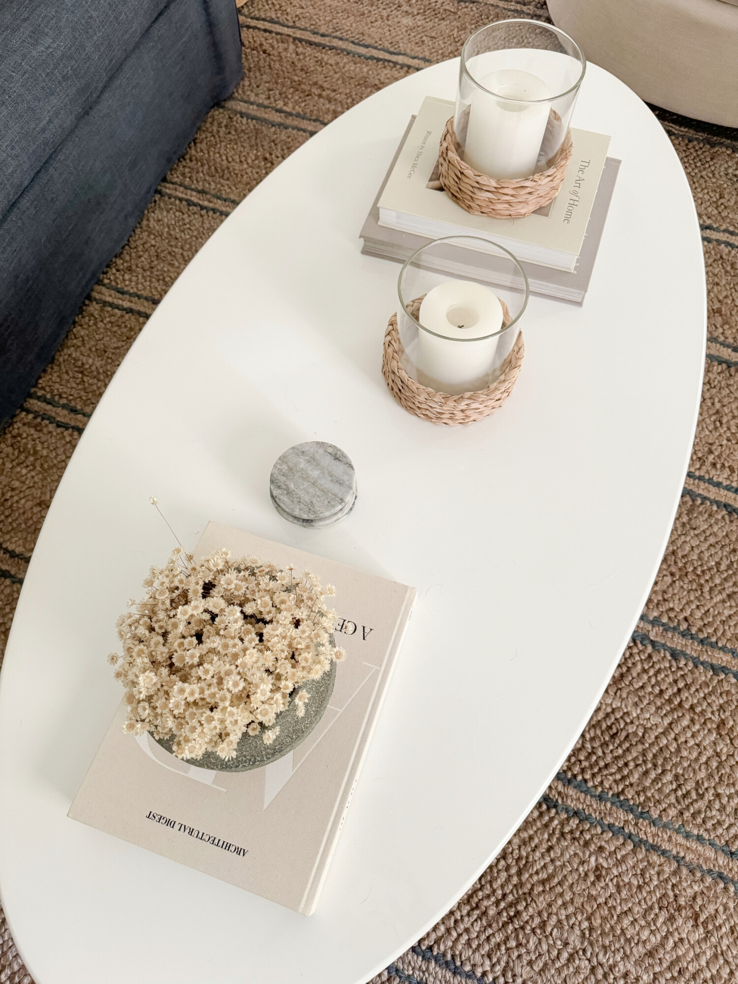 modern coastal coffee table styling