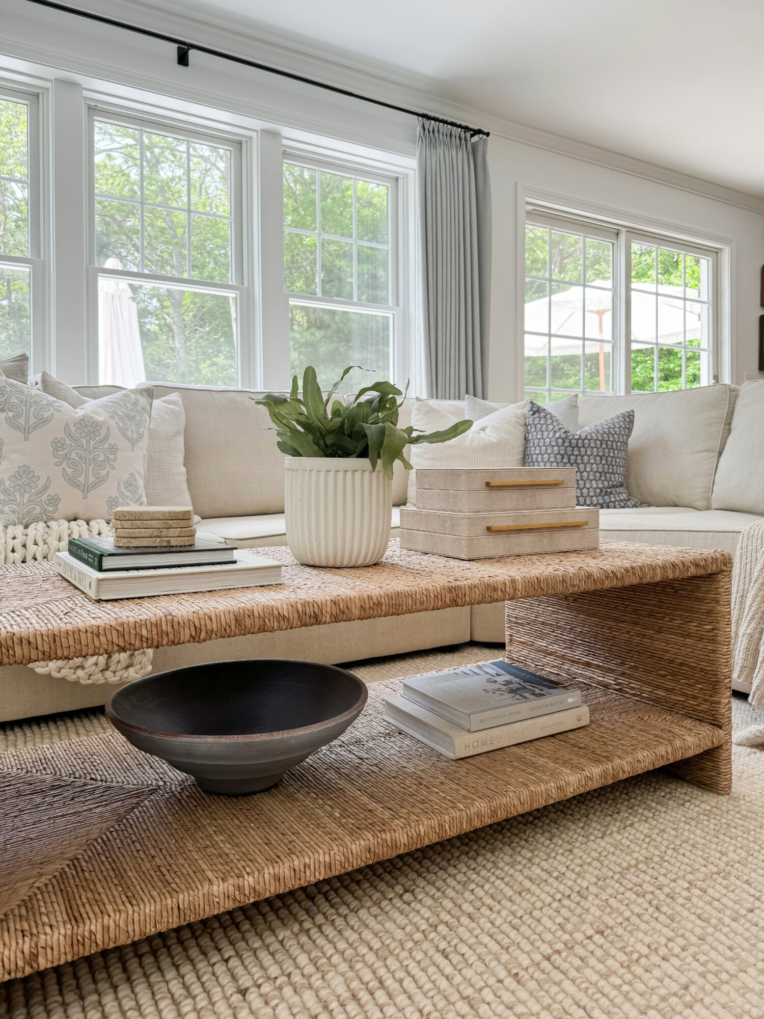 modern coastal living room coffee table