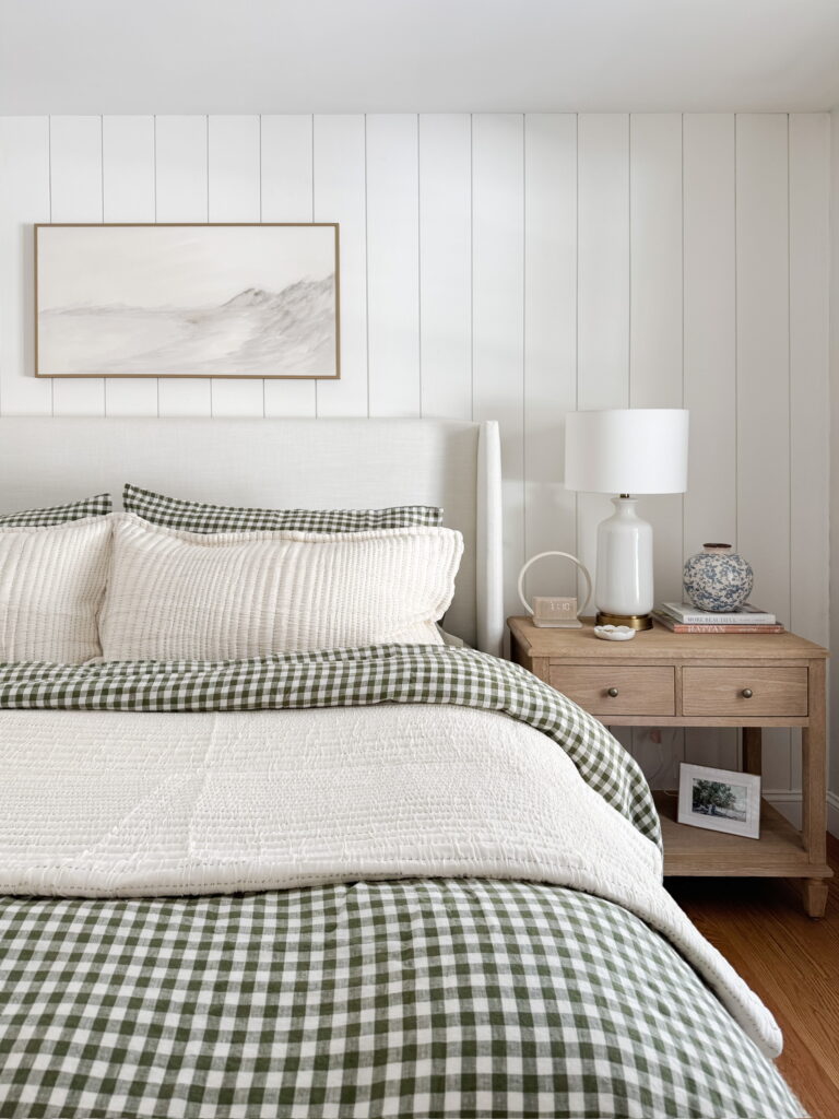 green gingham bedding
